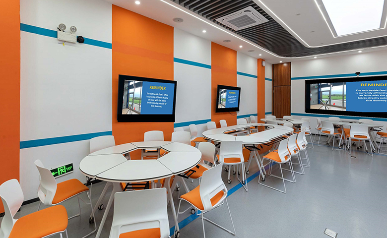 TV screens in employee break room