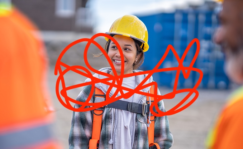 Female Construction Worker On Site New Job