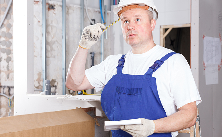 Male contractor showing knowledge decay