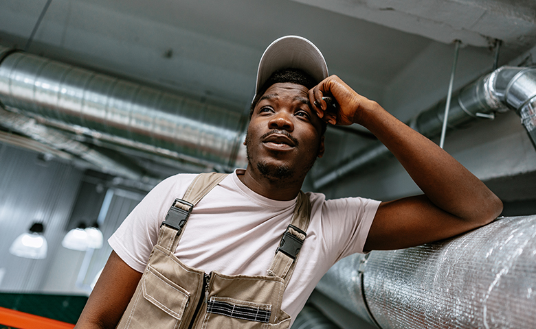 Man complacent to risks in the workplace